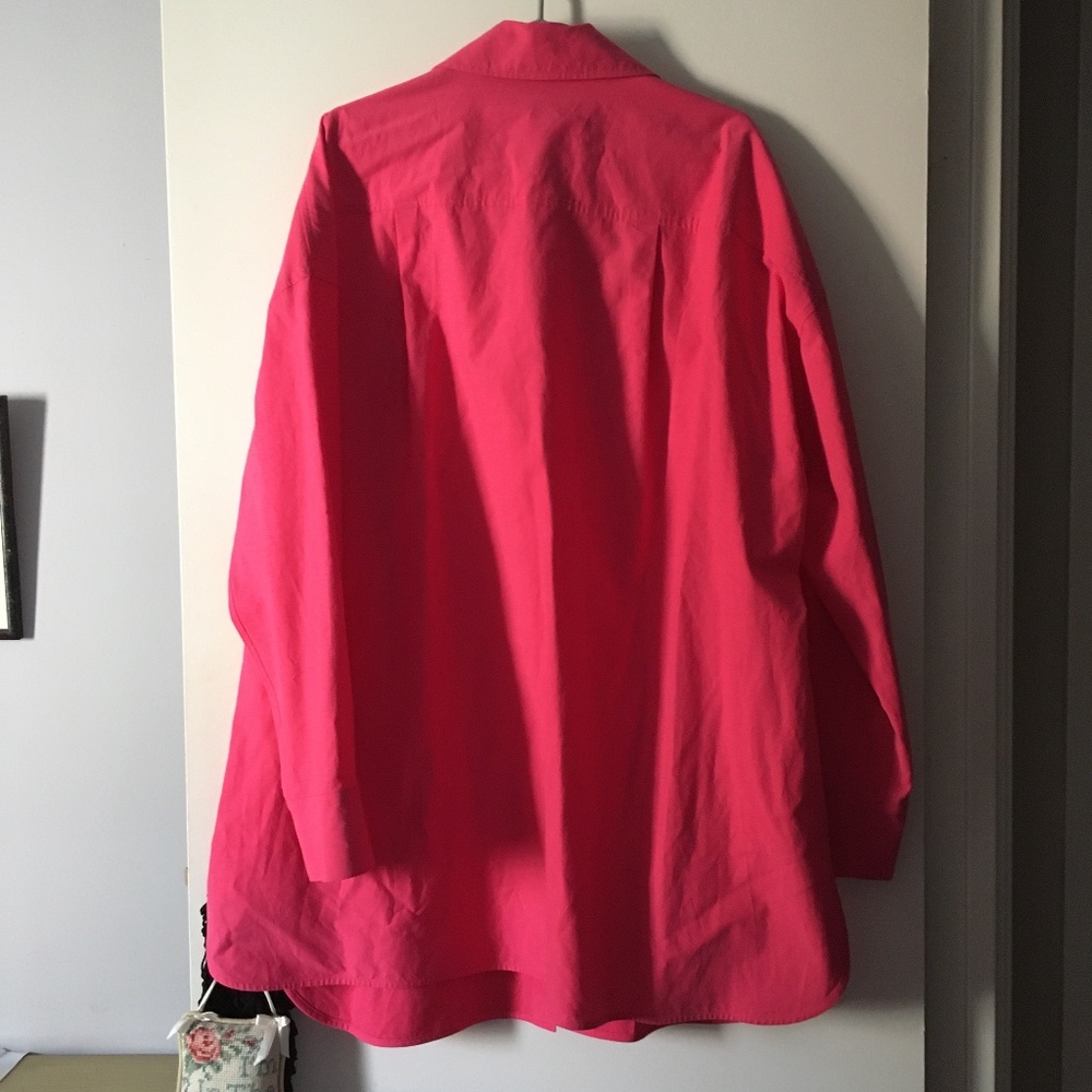 RAEY Bright Pink Oversized Cotton + Lyocell Shirt Dress L XL - Picture 7 of 11
